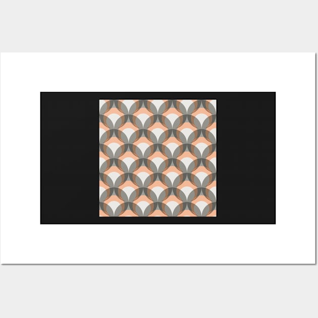 Mod Circles Peach and Grey Wall Art by StephersMc